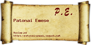 Patonai Emese névjegykártya